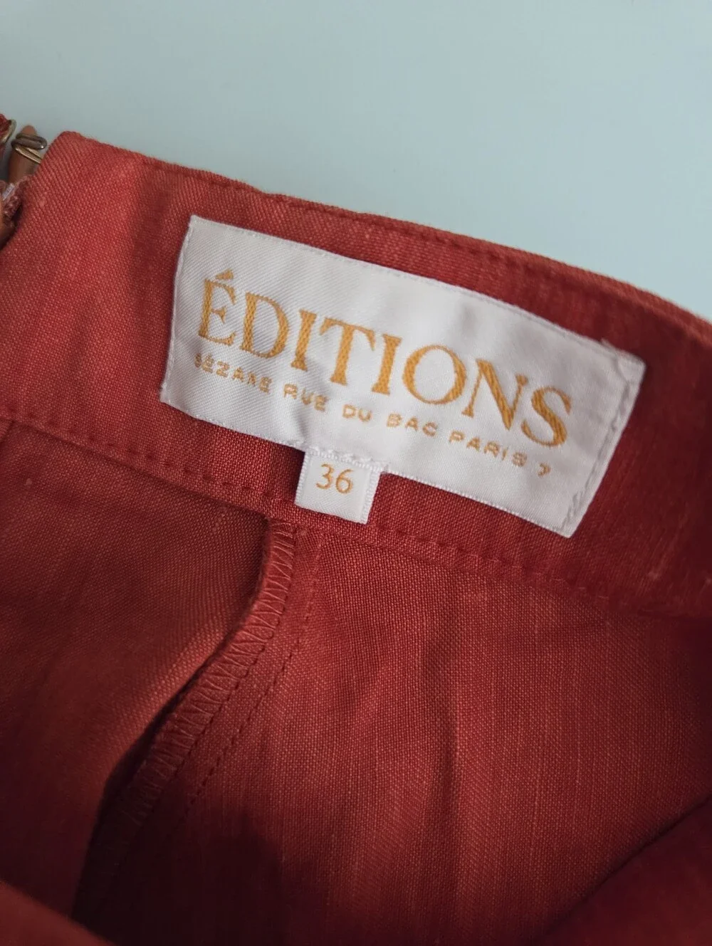 Sezane Meralie Skirt in Burnt Orange size 36